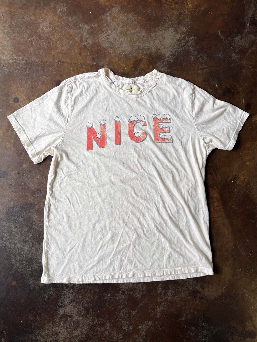 imogene + willie the nice tee vintage white graphic t-shirt size large